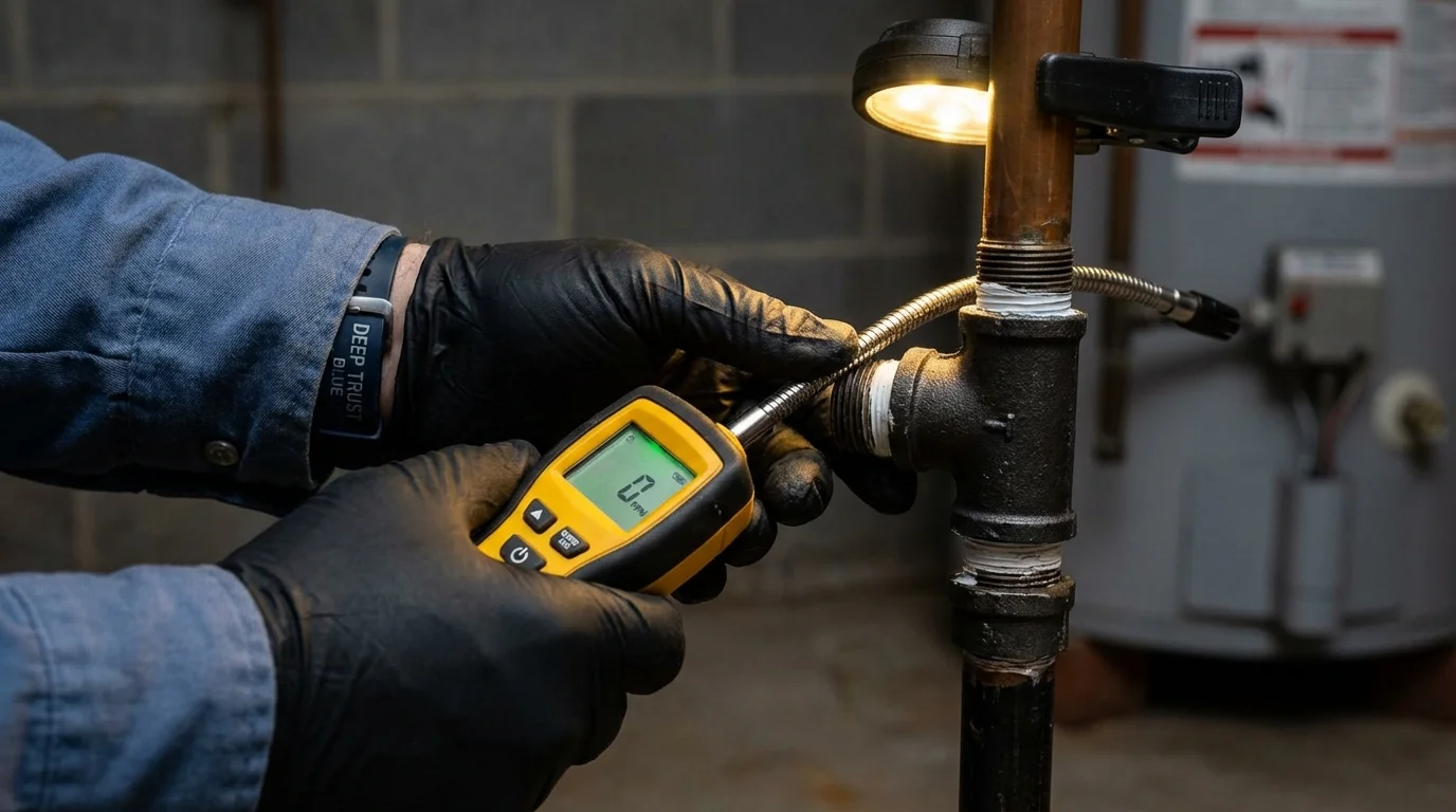 Gas leak detection with electronic sniffer by Johns Plumbing LLC in Apopka